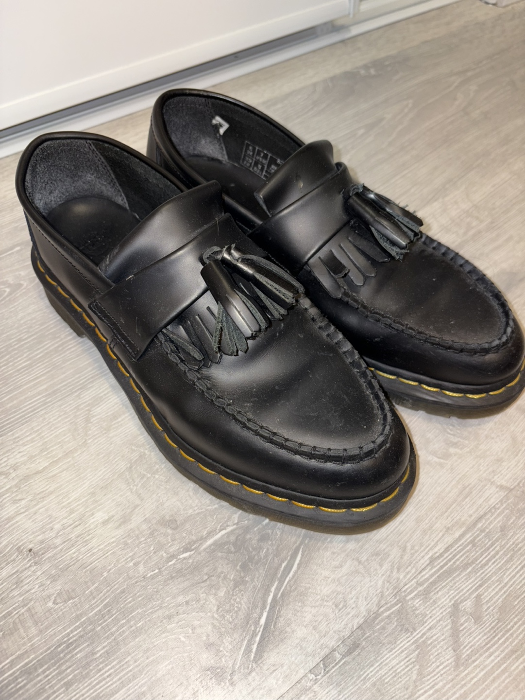Dr. Martens Black Leather Tassel Loafers - US 9