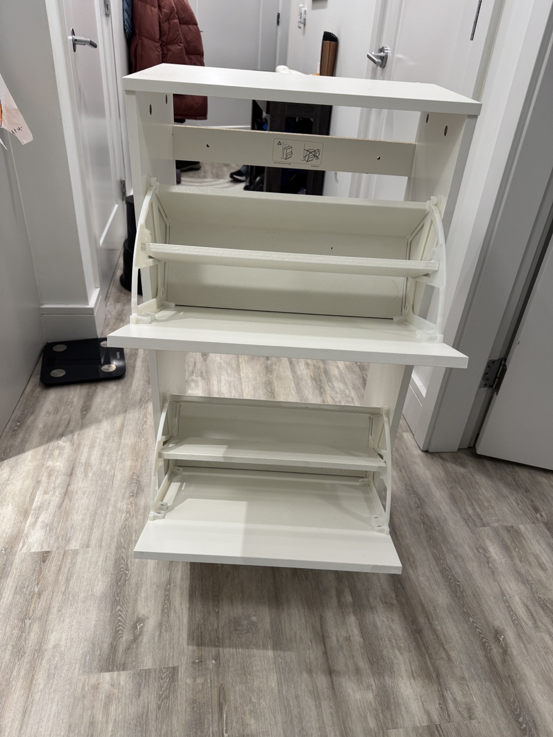 White Shoe Cabinet with Two Drawers - photo 4