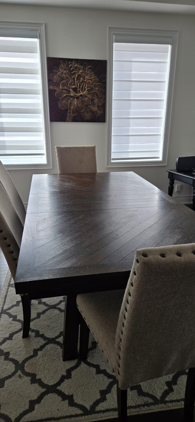 Dark Brown Wooden Dining Table with Bench - photo 2