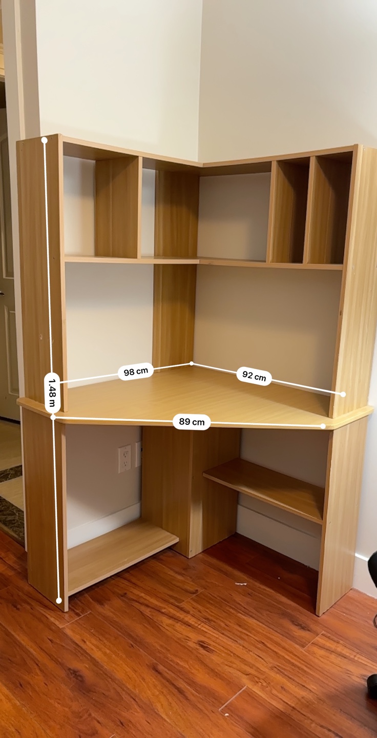 Corner Computer Desk with Bookshelves