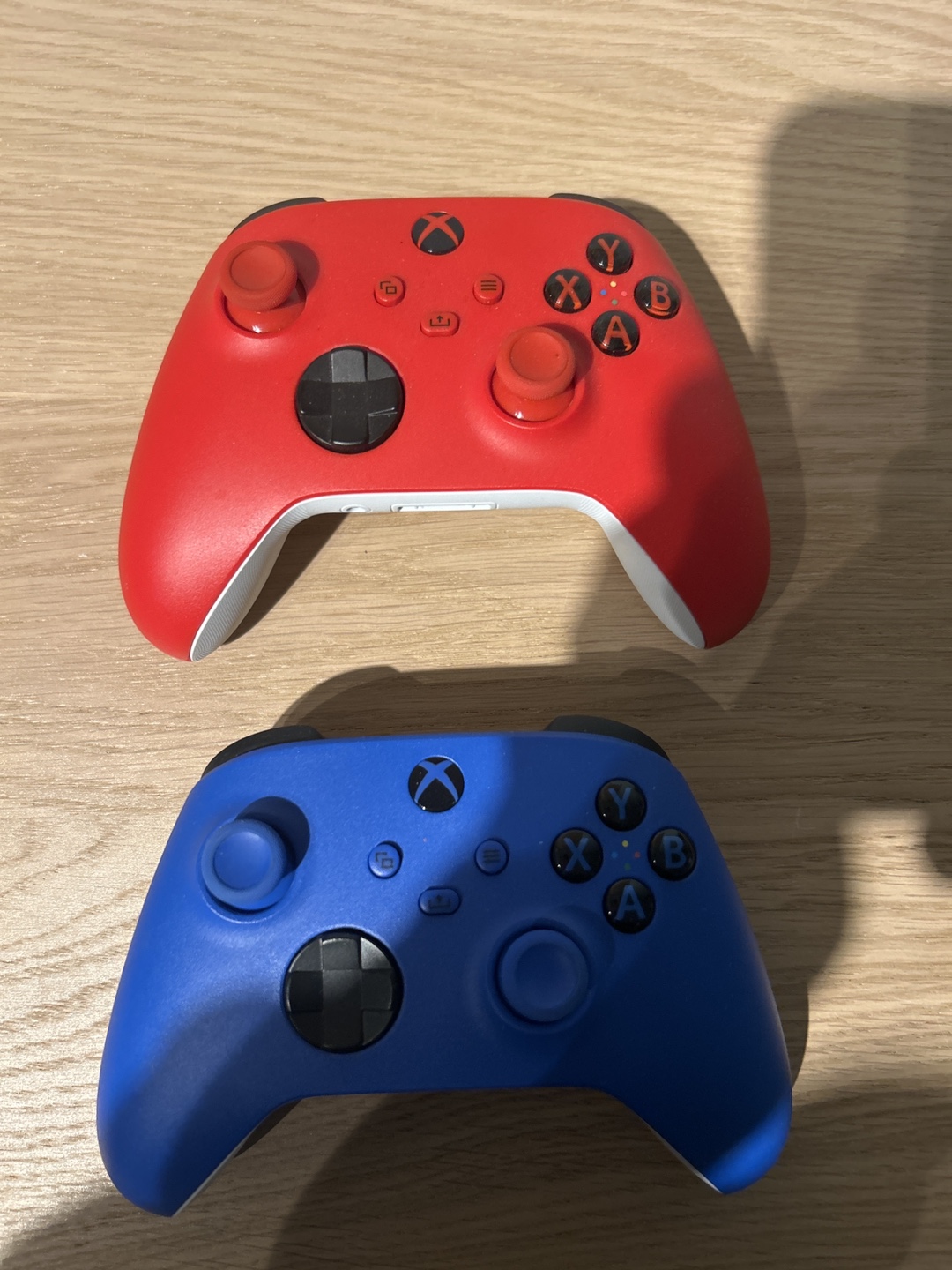 Pair of Xbox Series X Controllers - Red & Blue