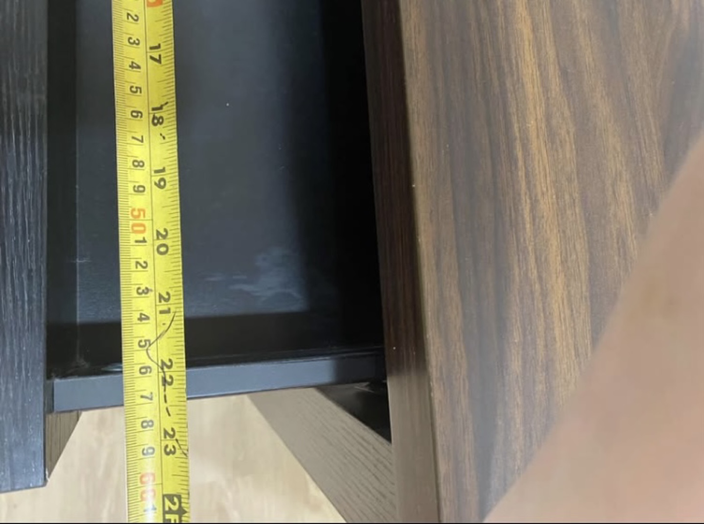 Dark Brown and Black Console Table with Drawer and Shelf - photo 4