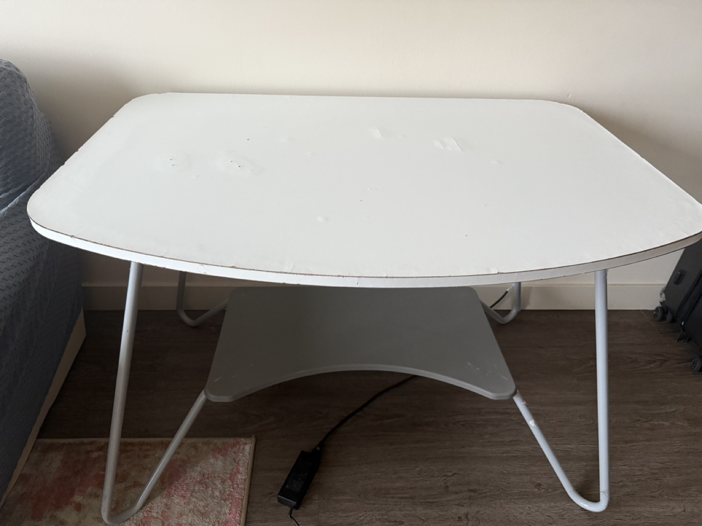 White Computer Desk with Lower Shelf