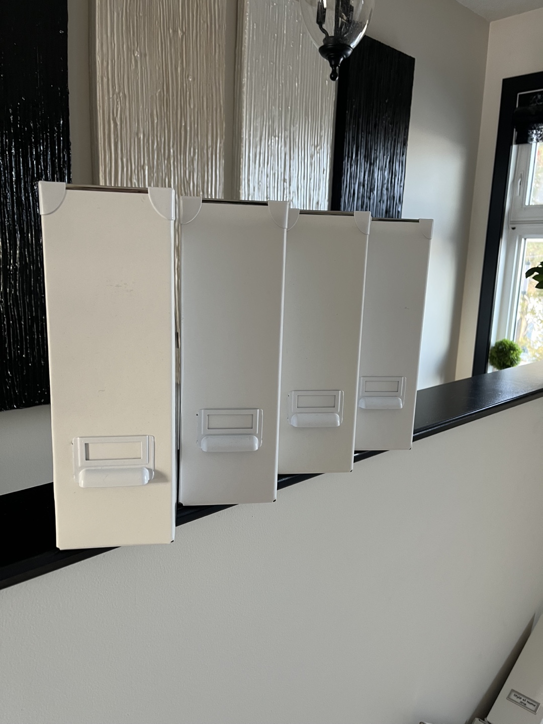 Set of four white magazine files