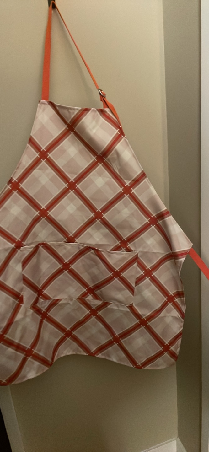 Orange and White Plaid Apron