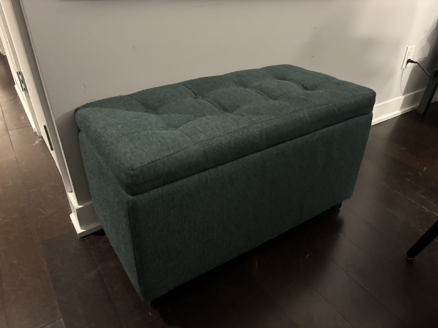Teal Upholstered Storage Ottoman