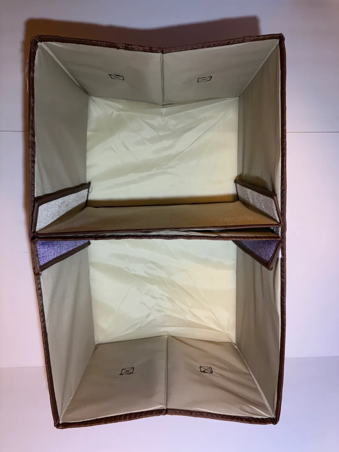 Purple Foldable Storage Box with Handles and 2 Dividers image indicator(3)