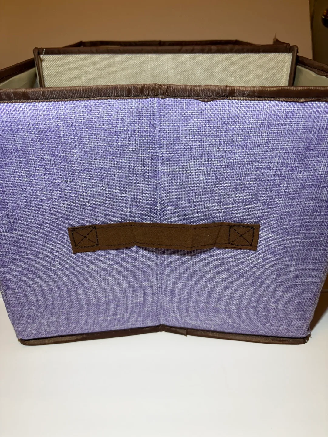Purple Foldable Storage Box with Handles and 2 Dividers image indicator(4)