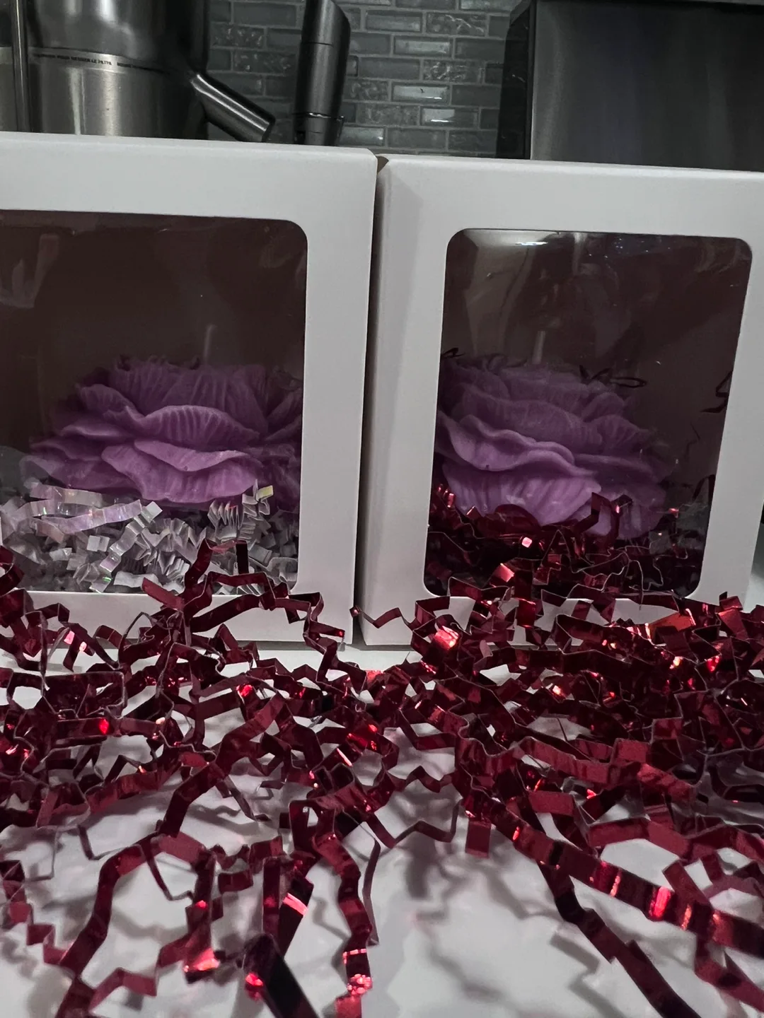 Purple Rose Shaped Candles - 1Available image indicator(3)