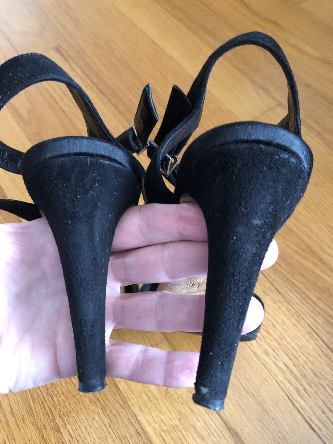 Tania Spinelli Black Suede Heels Size 39 - photo 2
