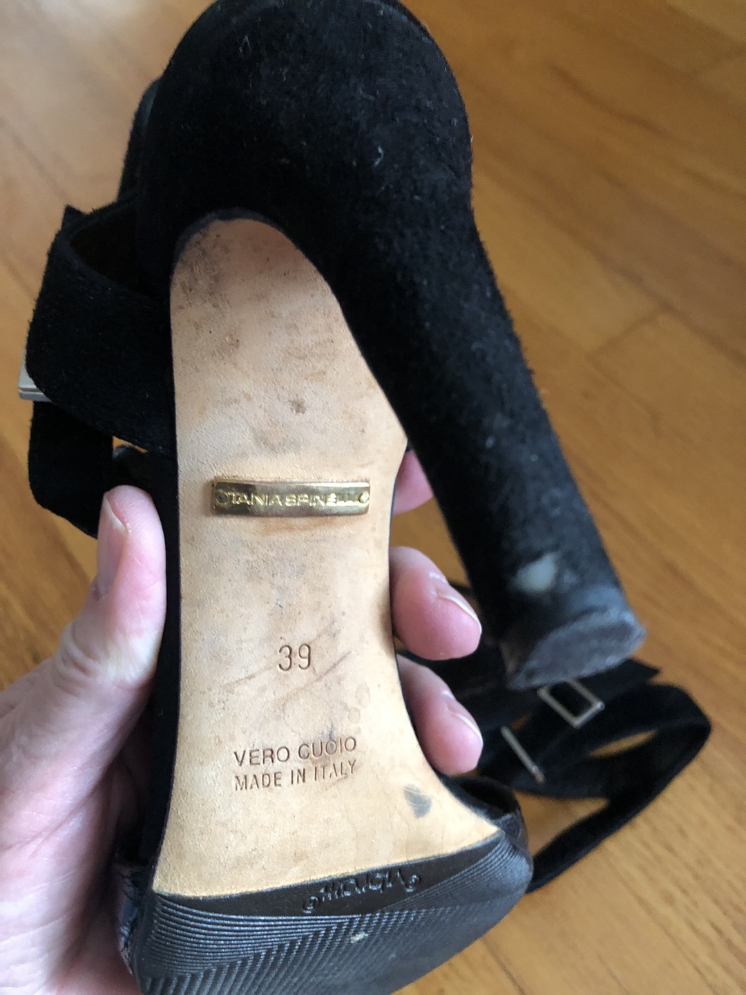 Tania Spinelli Black Suede Heels Size 39