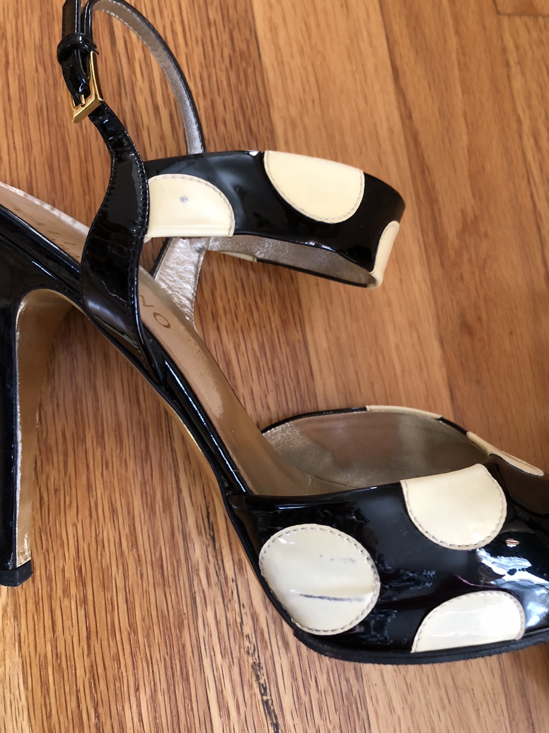 Valentino Garavani Black and White Polka Dot Heels - photo 5