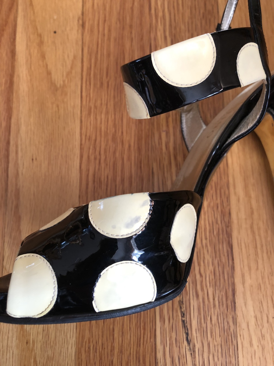 Valentino Garavani Black and White Polka Dot Heels - photo 4