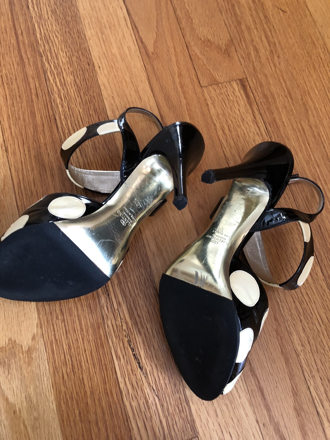 Valentino Garavani Black and White Polka Dot Heels - photo 3