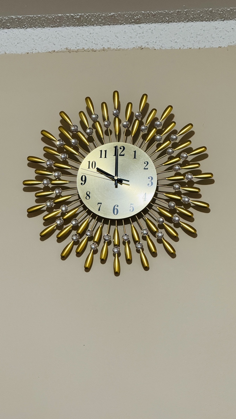 Gold Sunburst Wall Clock
