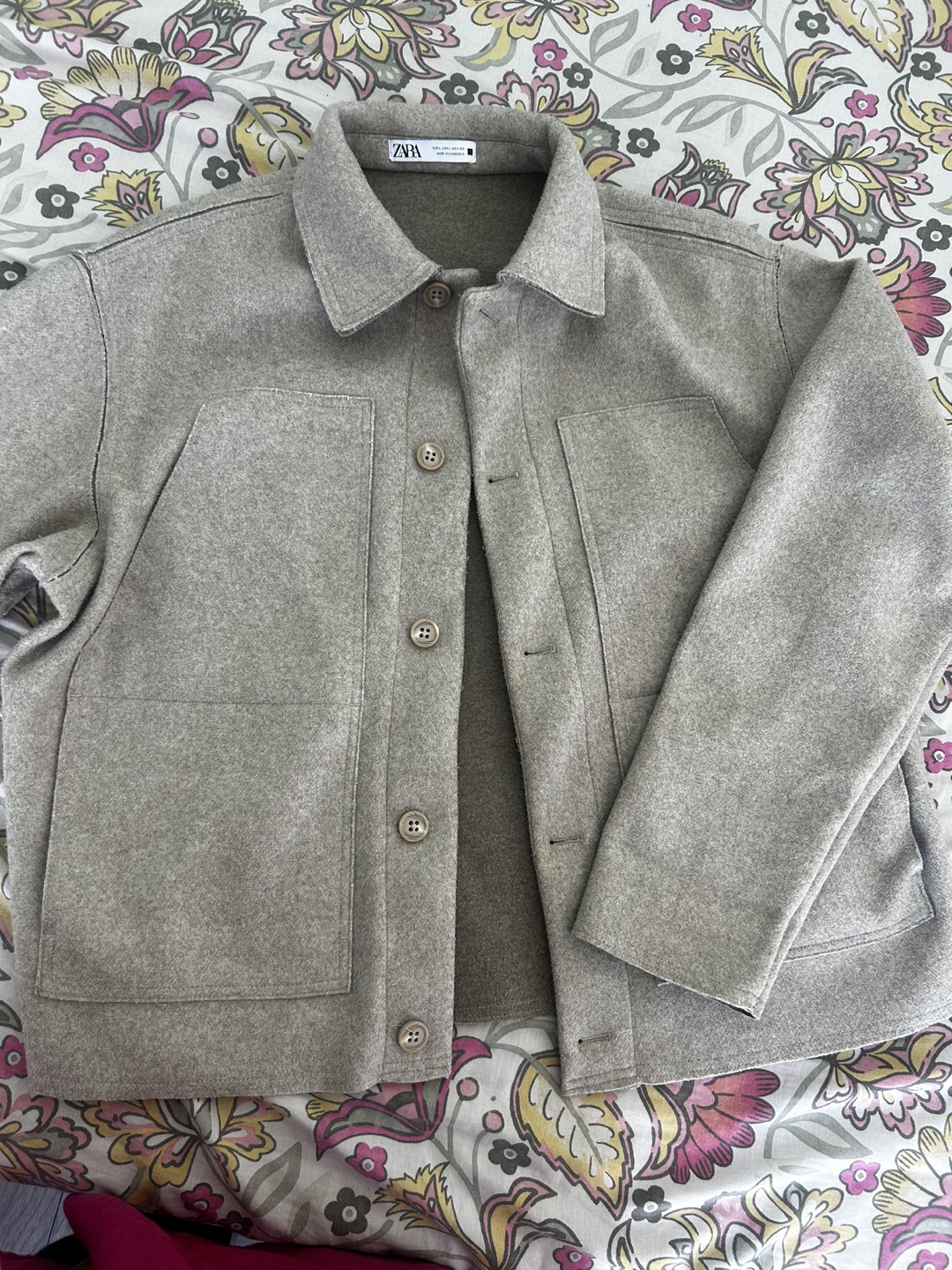Zara Grey Wool Blend Jacket