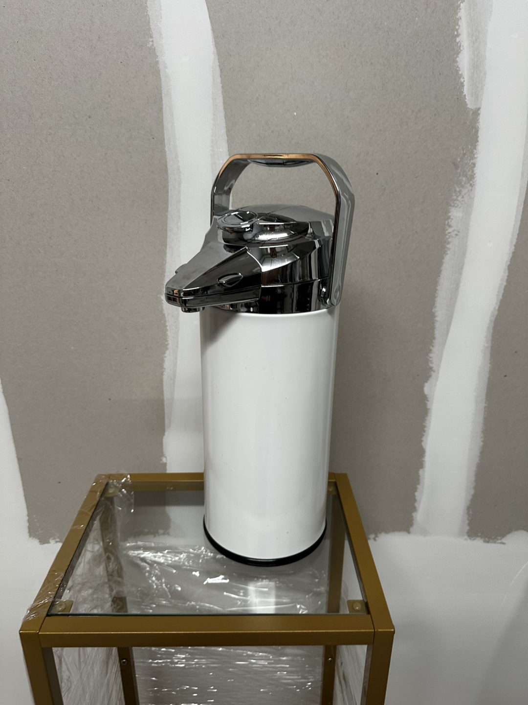 White Beverage Dispenser with Chrome Accents