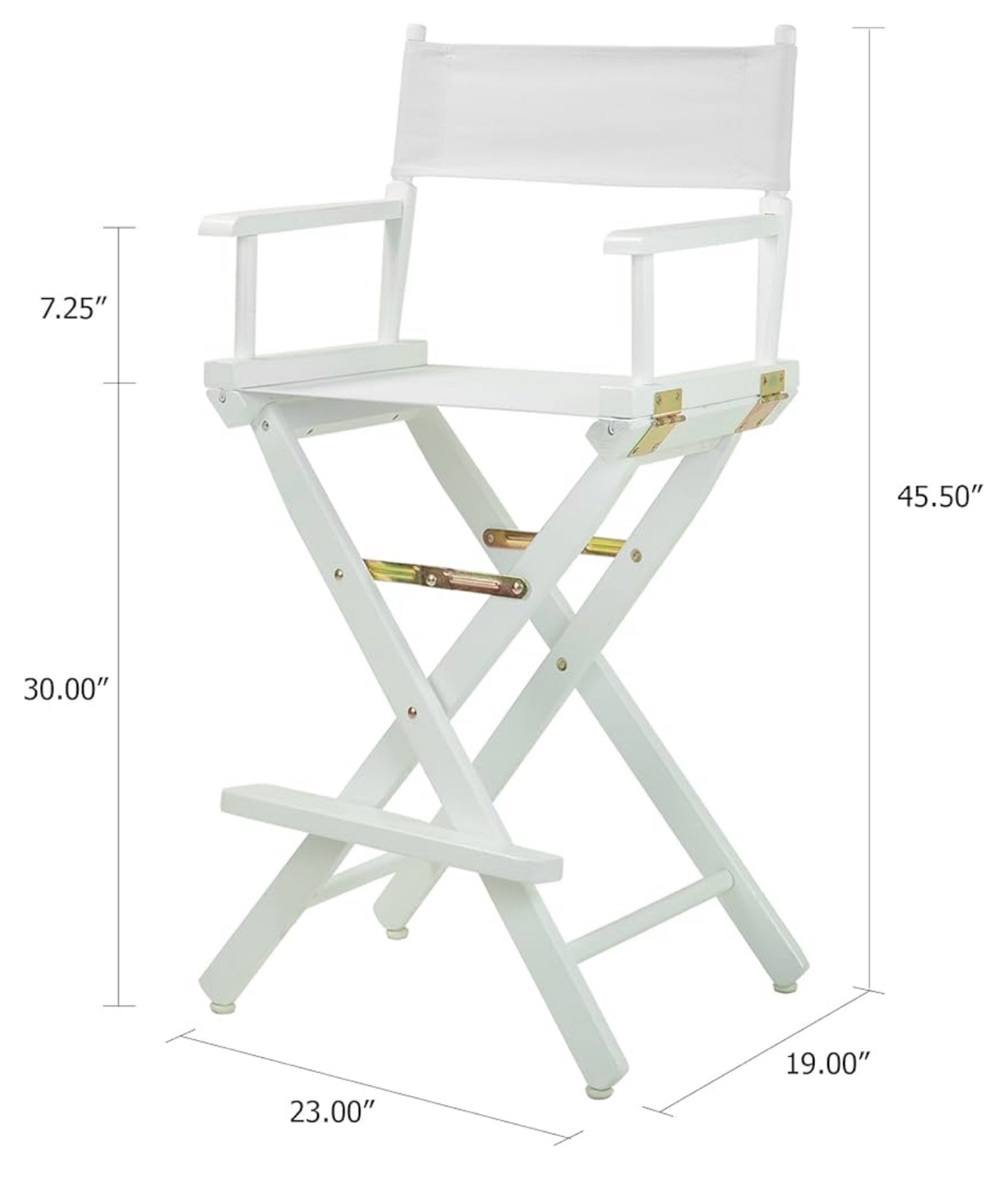 White Wooden Director's Chair with Footrest