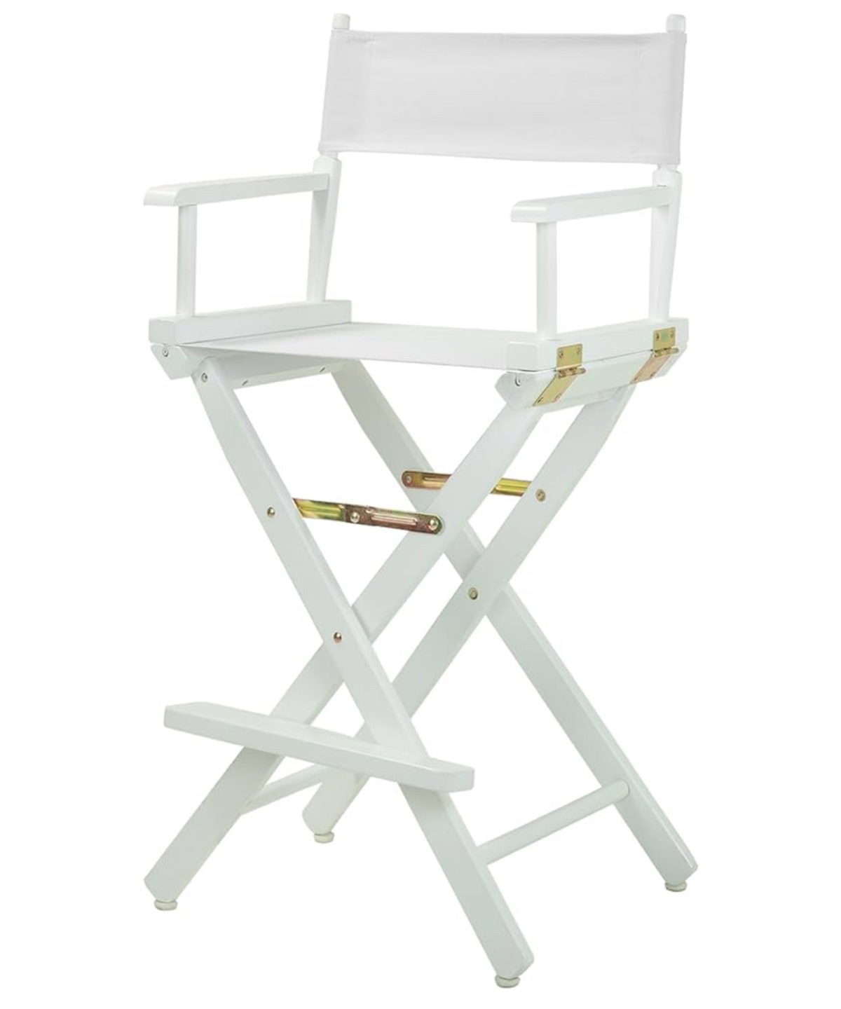 White Wooden Director's Chair with Footrest - photo 2