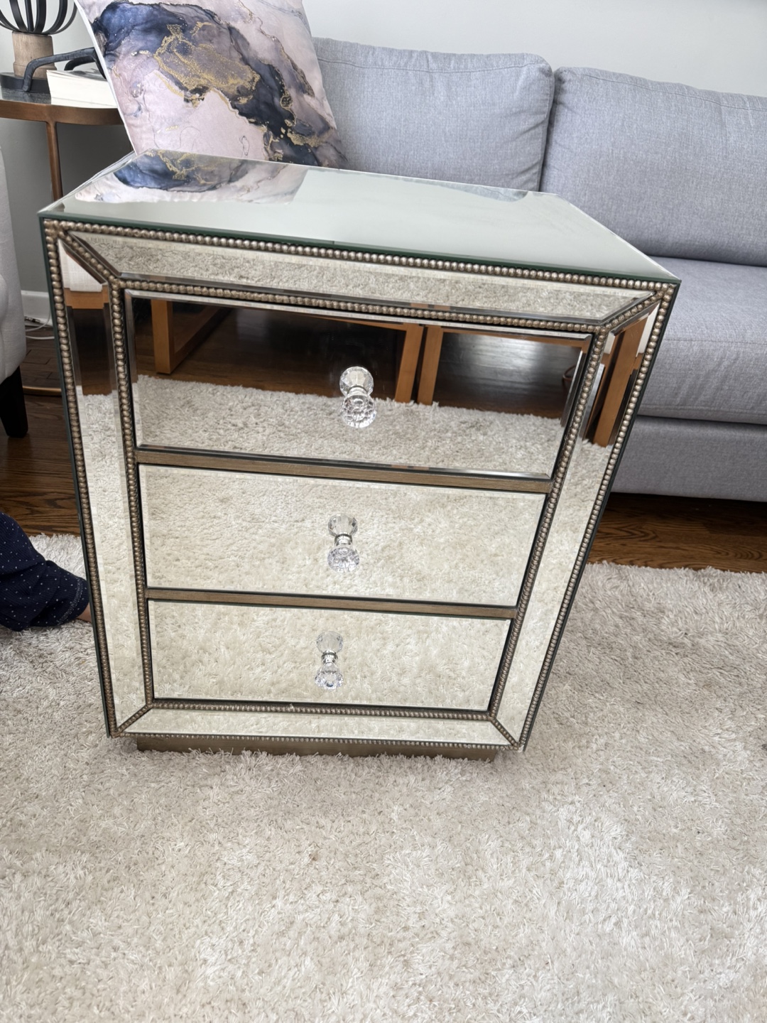 Mirrored Three-Drawer Nightstand - Staging sale - photo 4