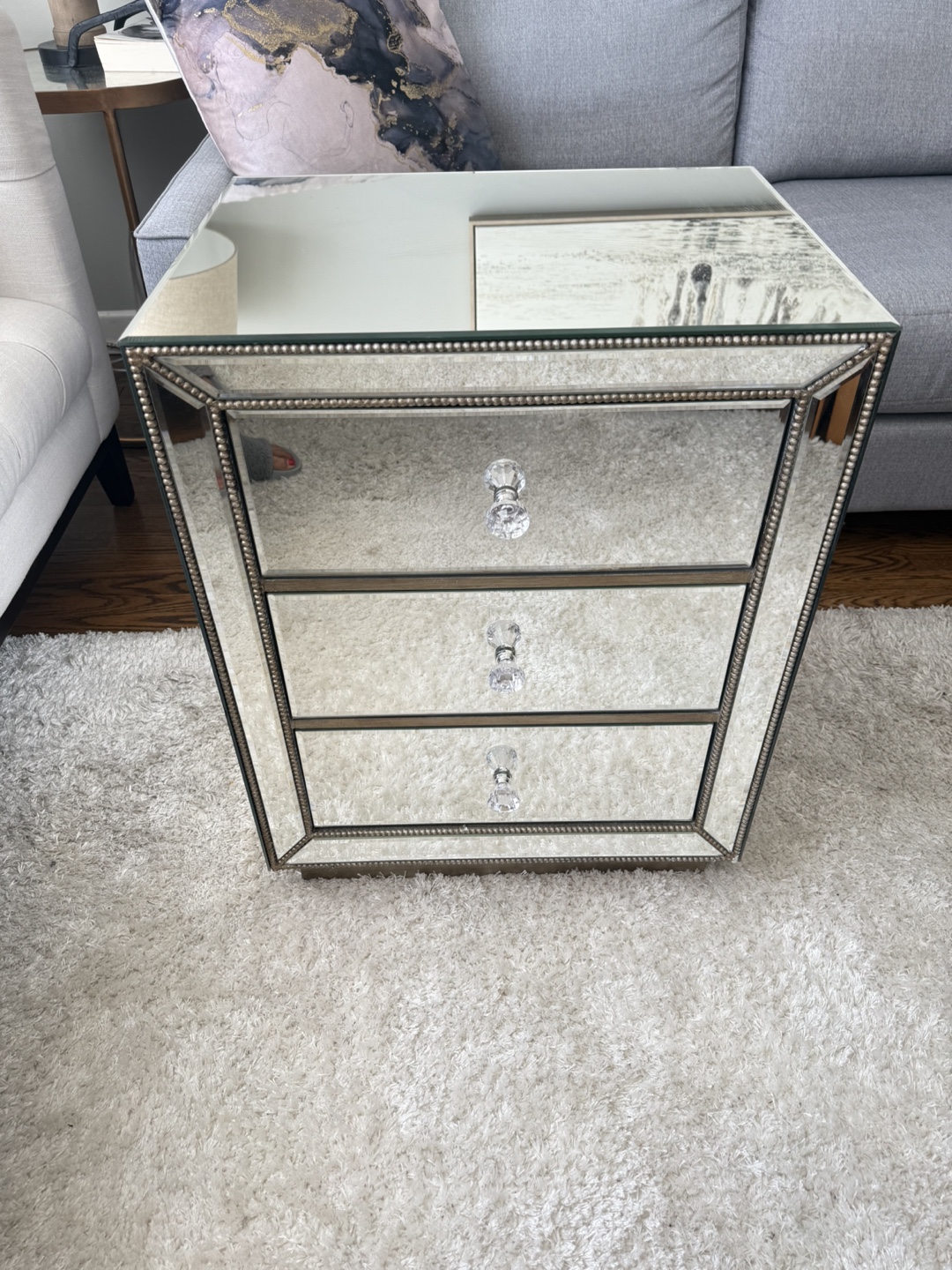 Mirrored Three-Drawer Nightstand - Staging sale - photo 3