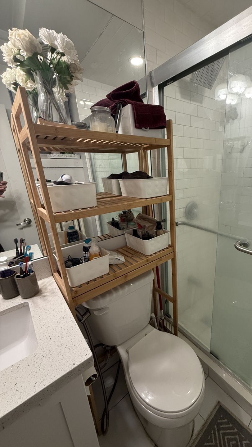 Bamboo Over Toilet Storage Shelf Organizer - photo 2