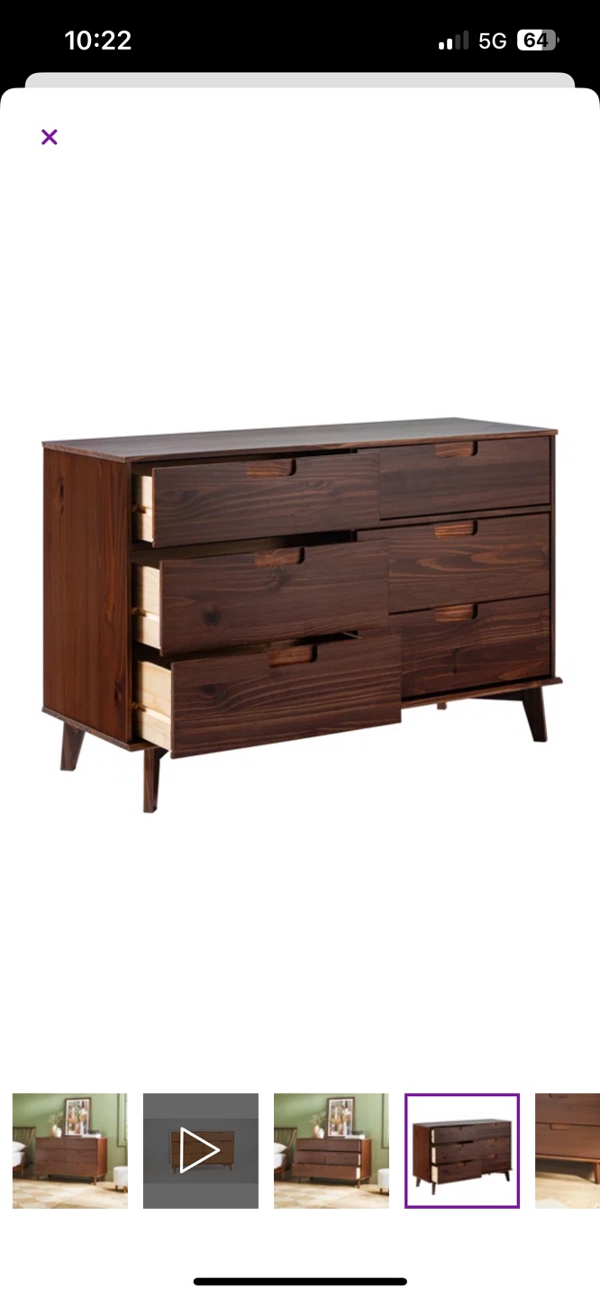 Mid-Century Modern 6-Drawer Dresser - photo 4