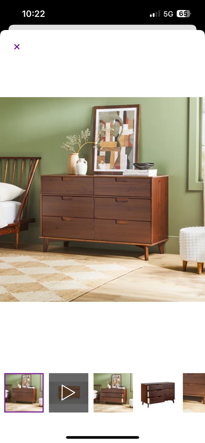 Mid-Century Modern 6-Drawer Dresser - photo 2