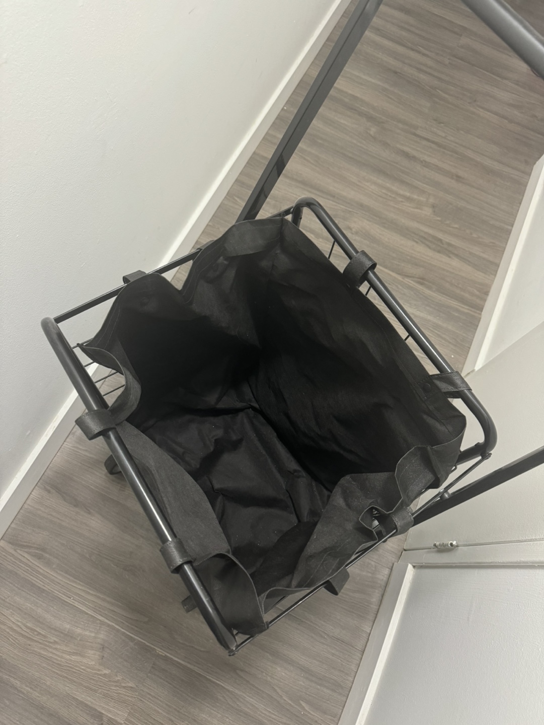 Black Foldable Shopping Cart with Fabric Bag - photo 3