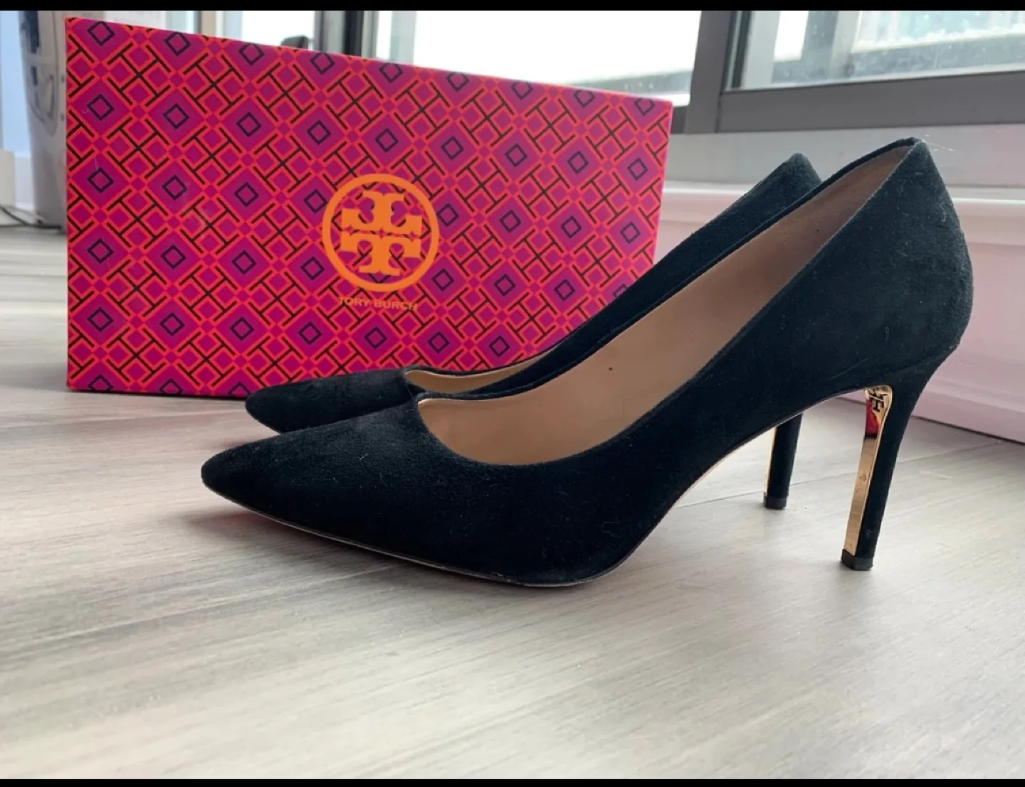 Tory Burch Black Suede Heels image indicator(3)