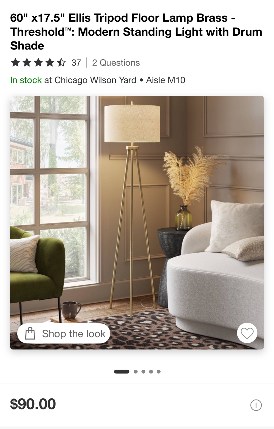 Brass Floor Lamp - photo 2
