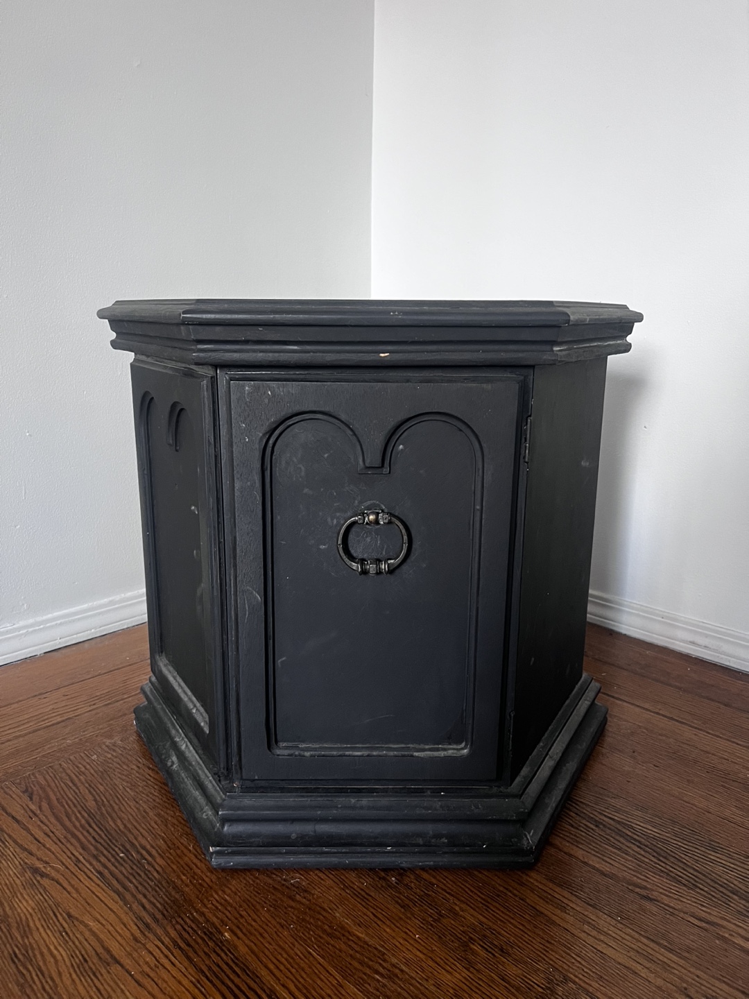Octagonal Corner Cabinet/ side table with storage
