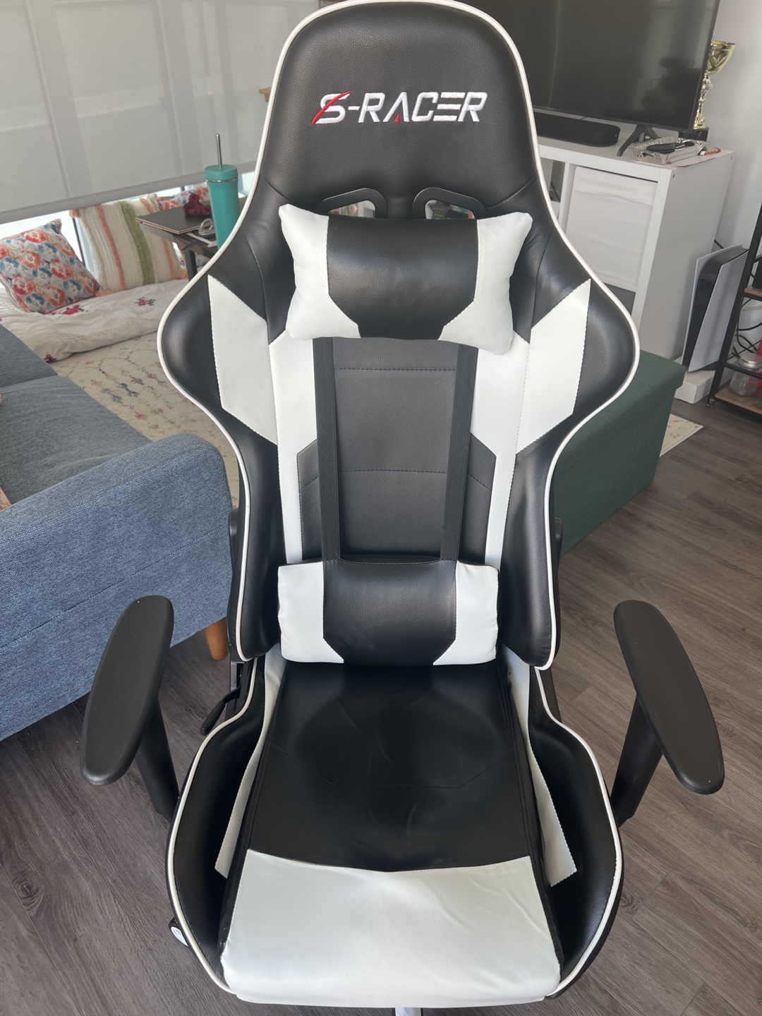 S-Racer Gaming Chair - Black and White - photo 2