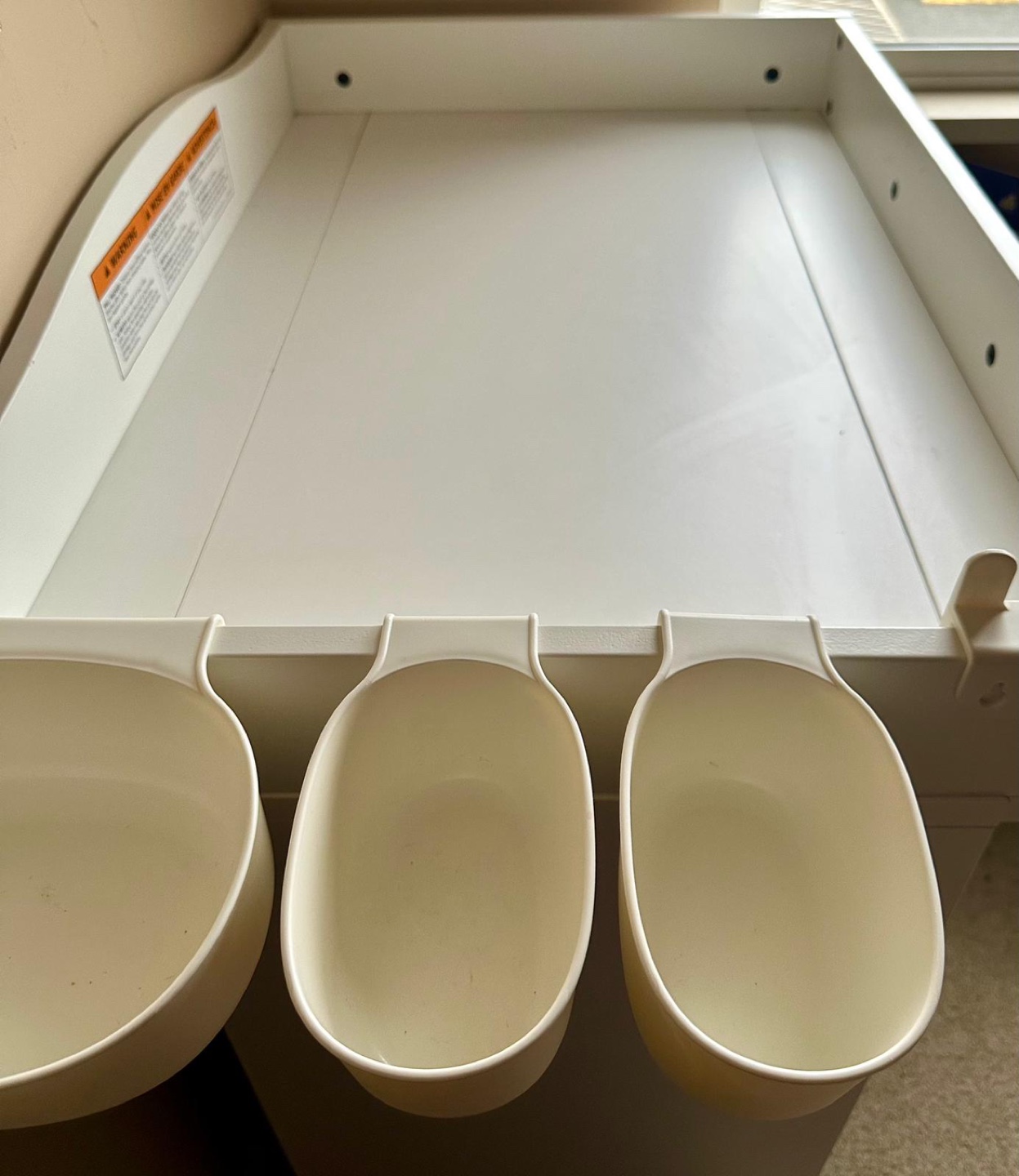 White Changing Table with Storage - photo 3