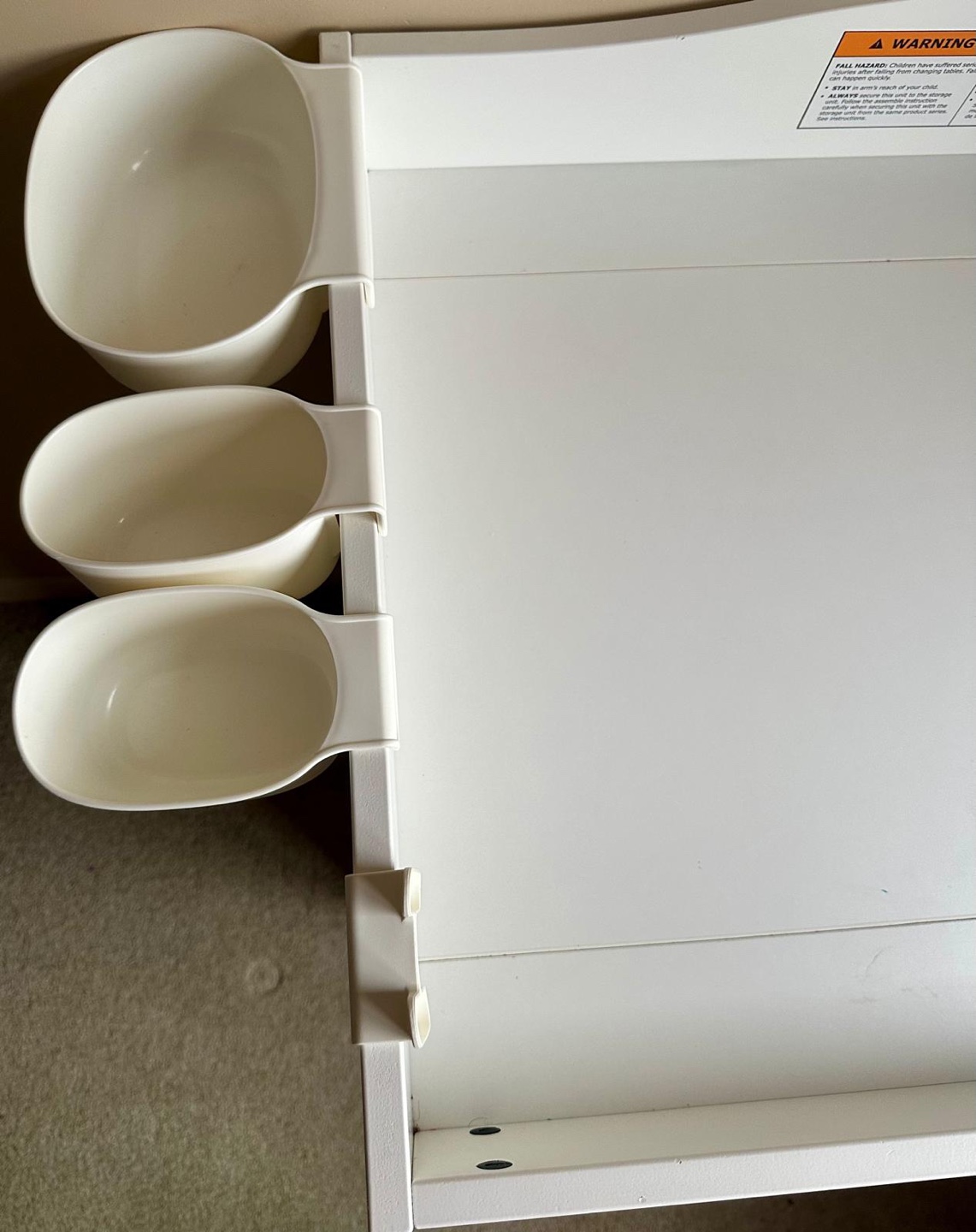 White Changing Table with Storage - photo 2