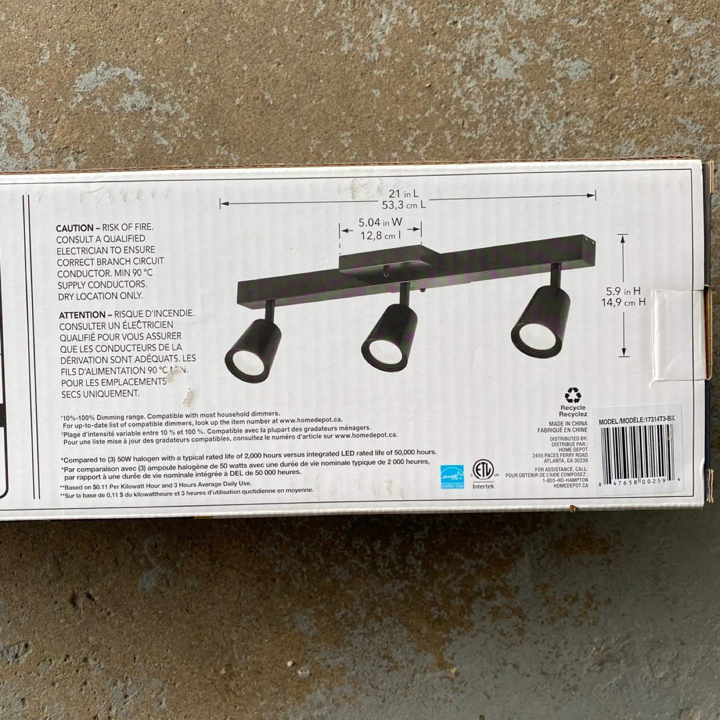 NEW IN BOX 21” Hampton Bay Track Light image indicator(5)