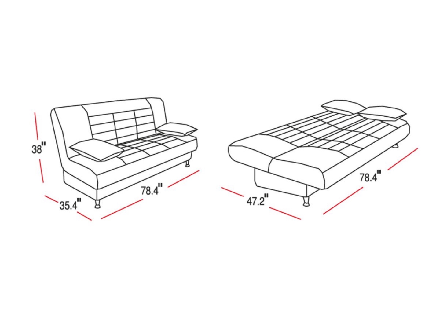 Comfyco Vegas Beige Futon Sofa Bed - photo 2