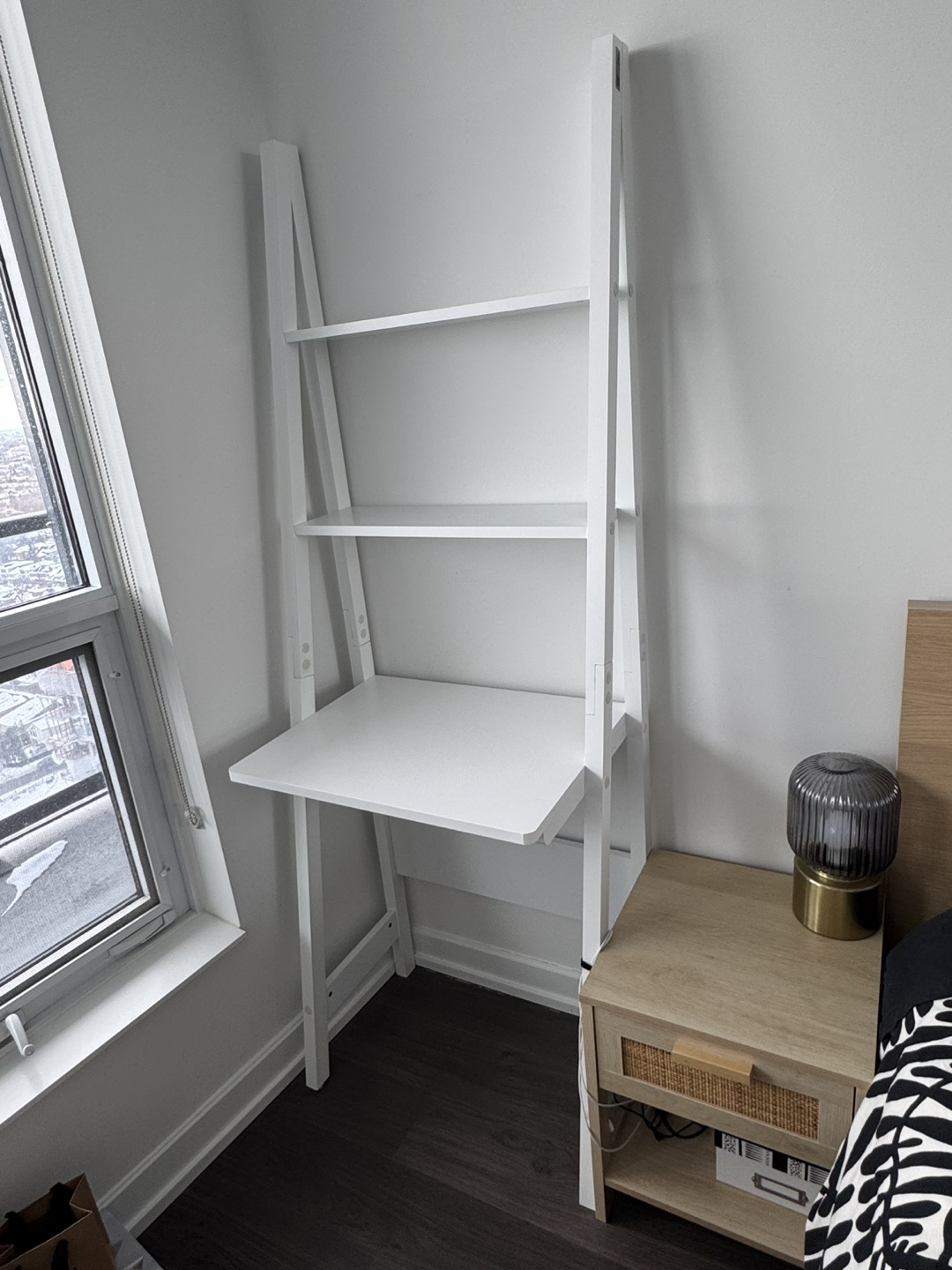 White Ladder Desk with Shelves