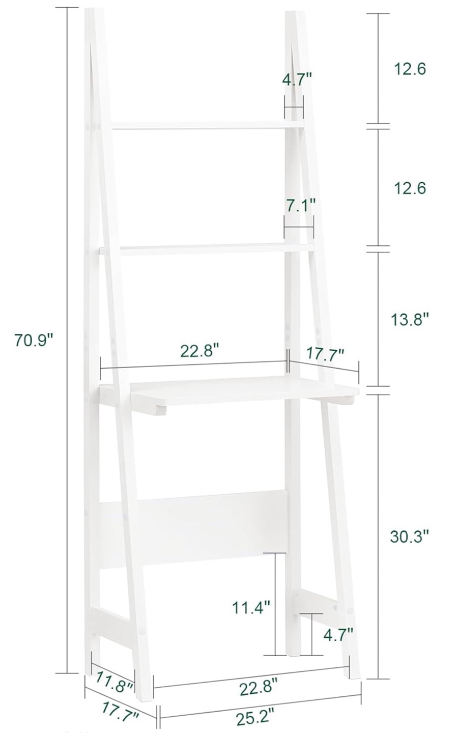 White Ladder Desk with Shelves - photo 2