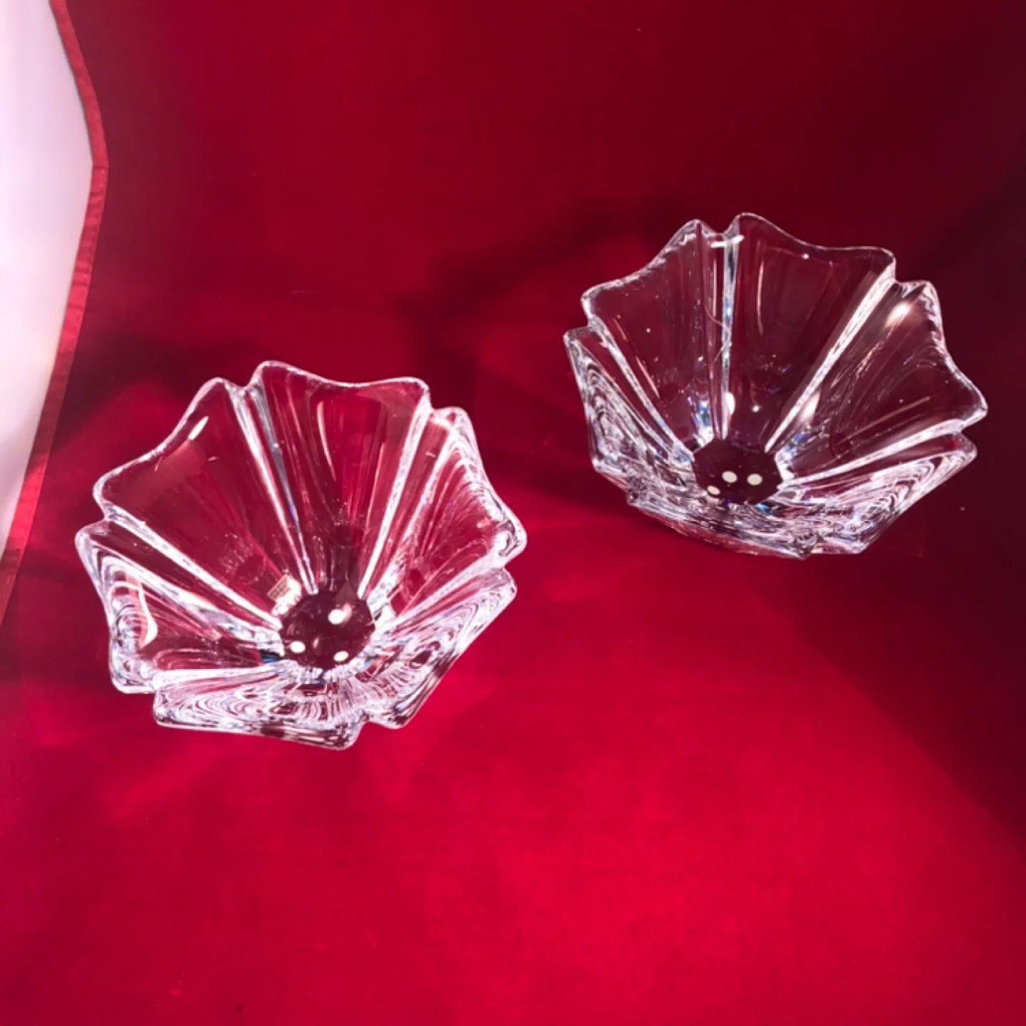 Swedish Orrefors Signed Orion Crystal Bowls/Candle-Holders image indicator(2)