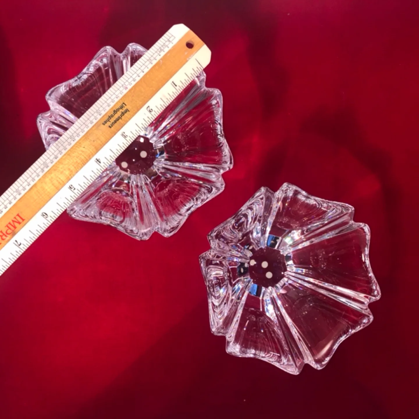 Swedish Orrefors Signed Orion Crystal Bowls/Candle-Holders image indicator(6)