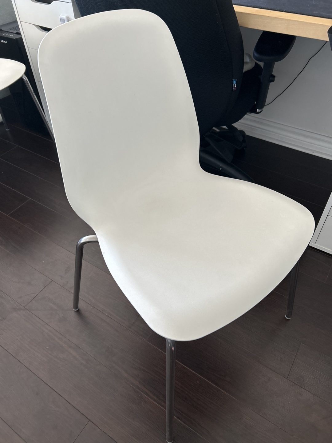 IKEA LIDÅS White Kitchen Chair - Chrome Legs - photo 5