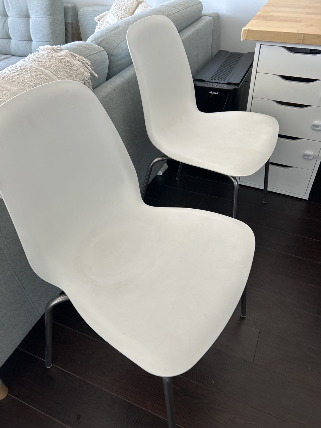 IKEA LIDÅS White Kitchen Chair - Chrome Legs - photo 4