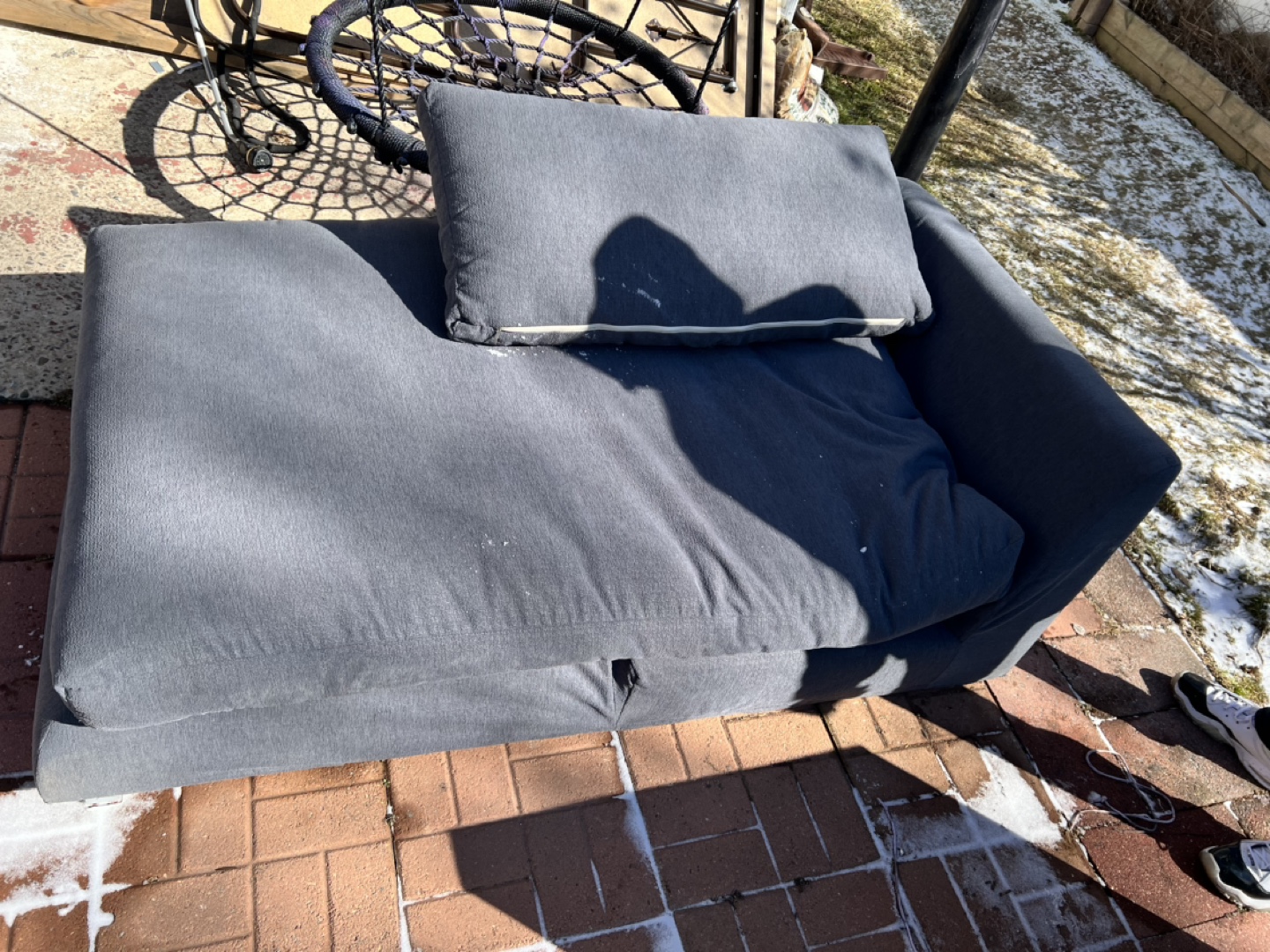 Gray Outdoor Loveseat
