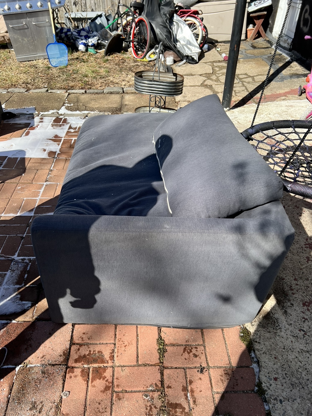 Gray Outdoor Loveseat - photo 2