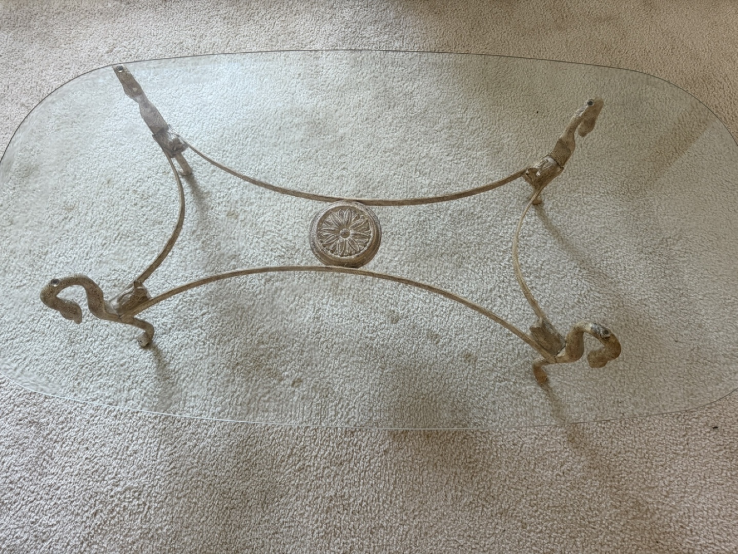 Elegant Glass-Top Coffee Table with Swan-Shaped Legs - photo 2