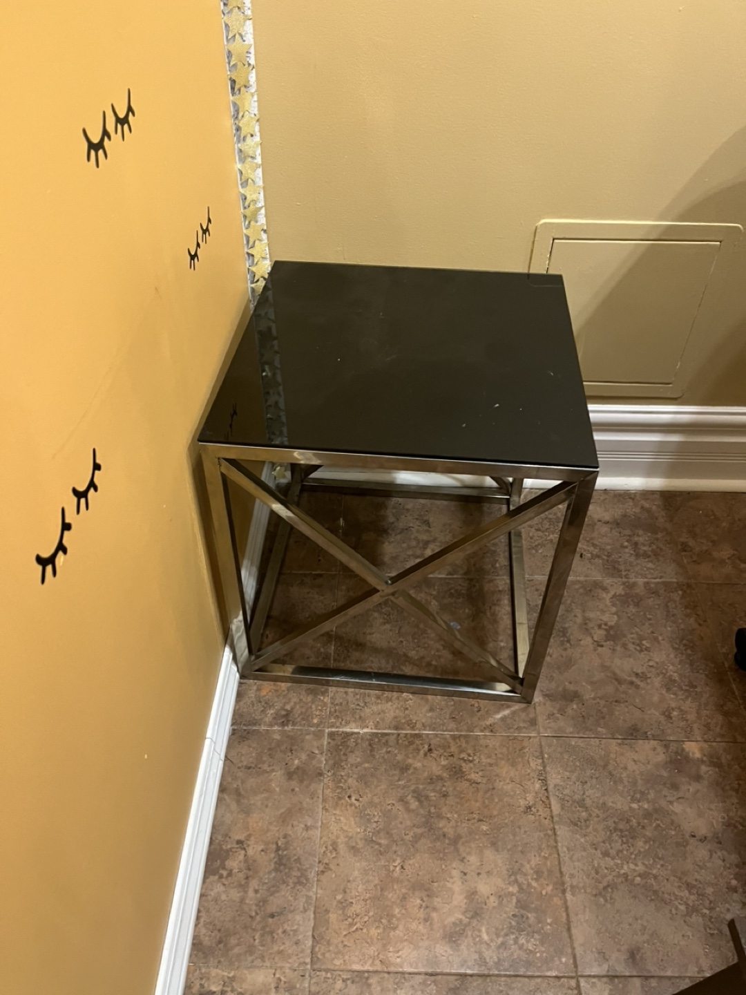 Modern Glass & Metal Accent Table