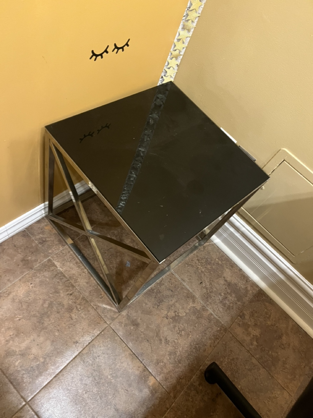 Modern Glass & Metal Accent Table - photo 2
