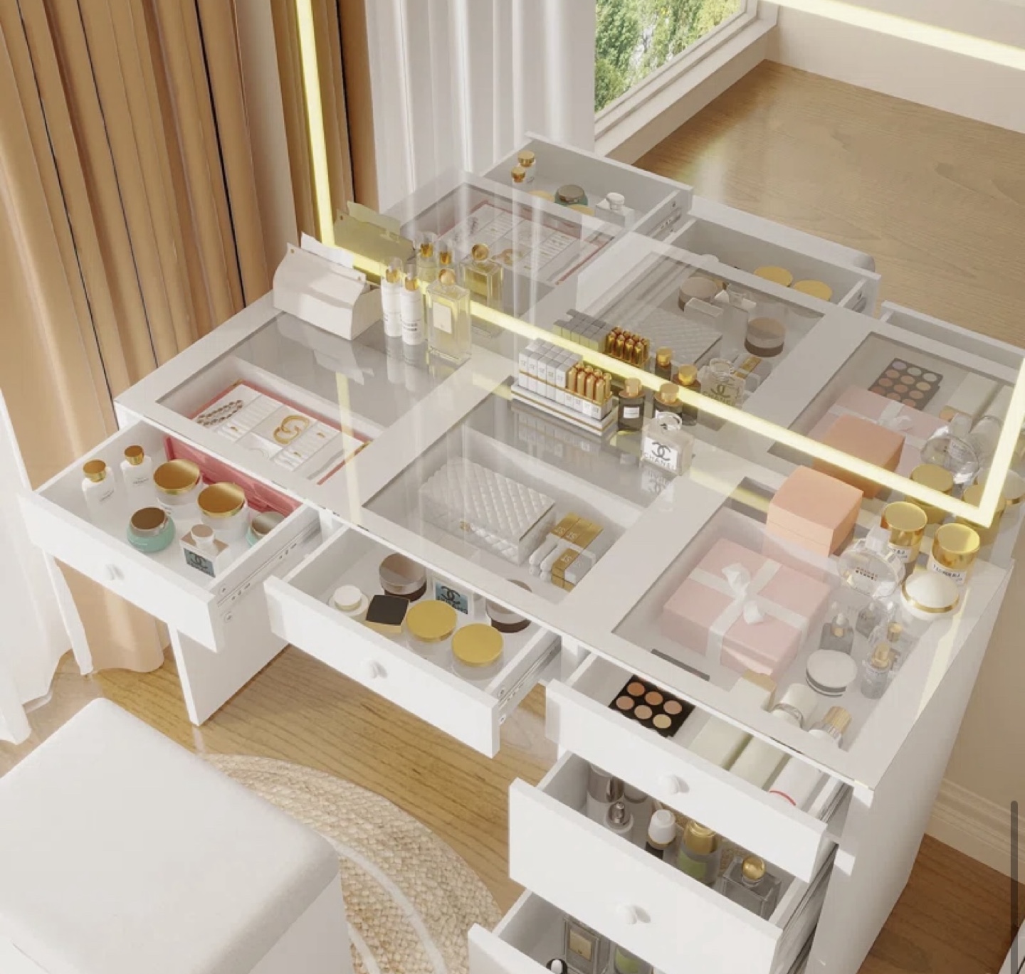 Vanity Set with Stool and Mirror - photo 5