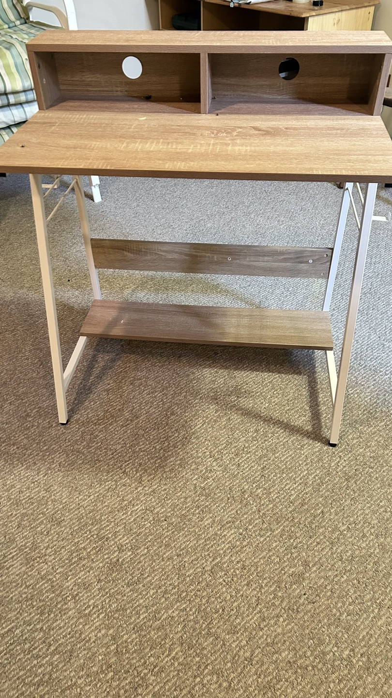Small Computer Desk with Built-in Shelf - photo 2